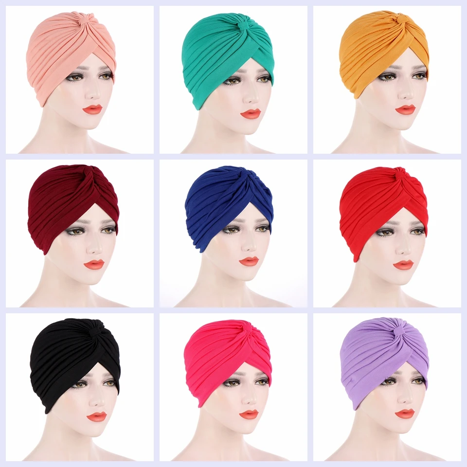 Индийский женский шарф тюрбан шляпа головной убор кепка для выпадения волос