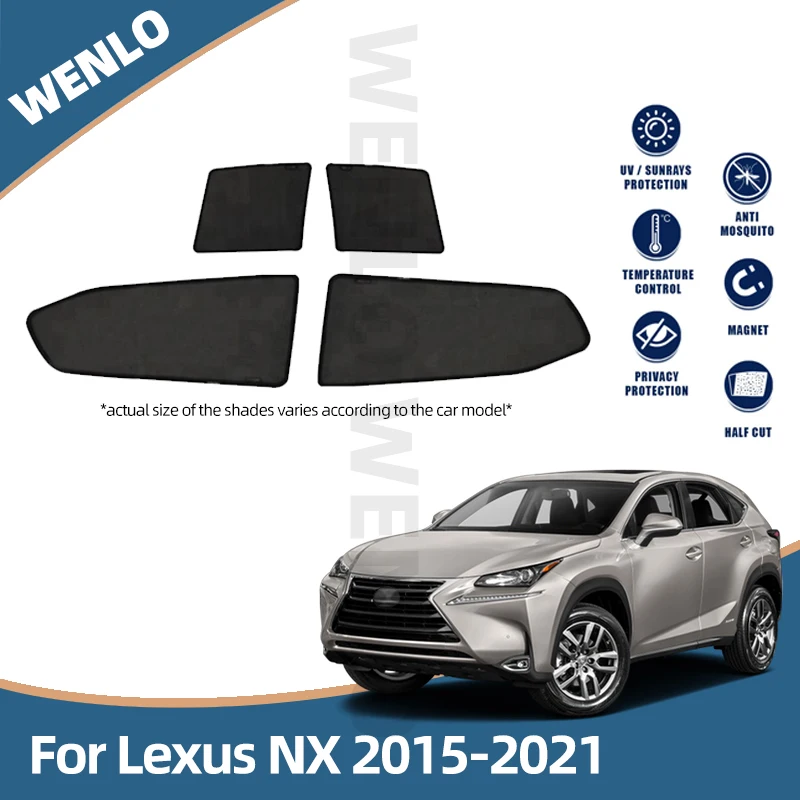 Magnetic Car Side Window SunShades Mesh Shade Blind For Lexus NX NX200 NX300 NX200H NX200T NX300H 2015-2021