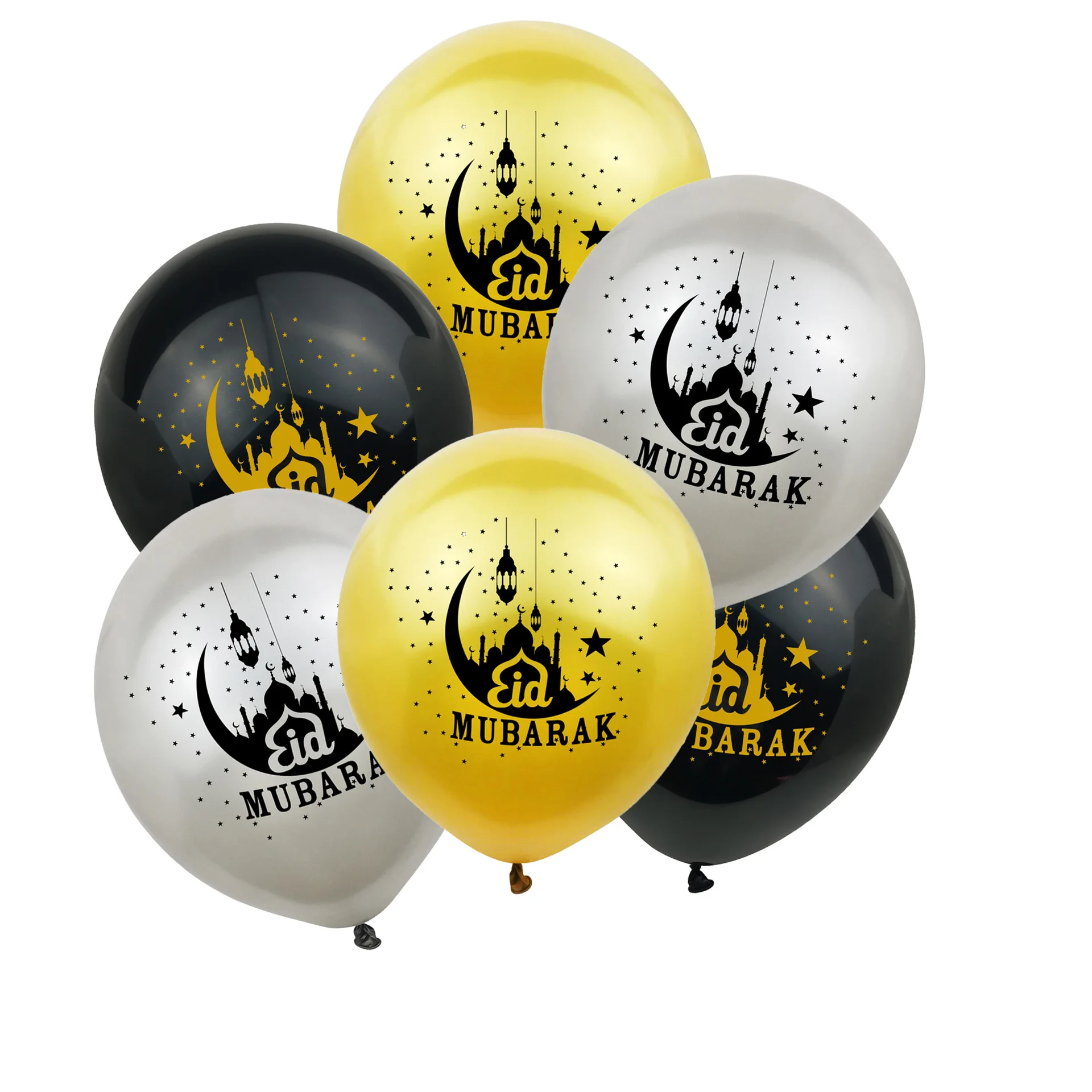 

10Pcs 12inch Eid Mubarak Latex Balloon Ramadan Mubarak Anniversary Happy Birthday Party Event Eid Decoration Festival supplies