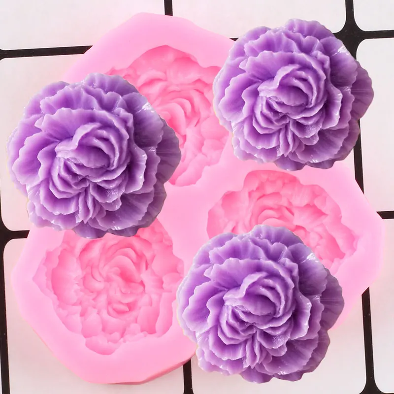 Peony Flower Silicone Molds Wedding Cupcake Topper Fondant Cake Decorating Tools Soap Resin Clay Candy Chocolate Gumpaste Moulds