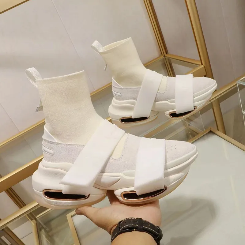 

Кроссовки-носки на платформе, на толстой танкетке, дизайнерские, бандажные, Роскошные, однотонные, Спортивная Уличная обувь для баскетбола, ...