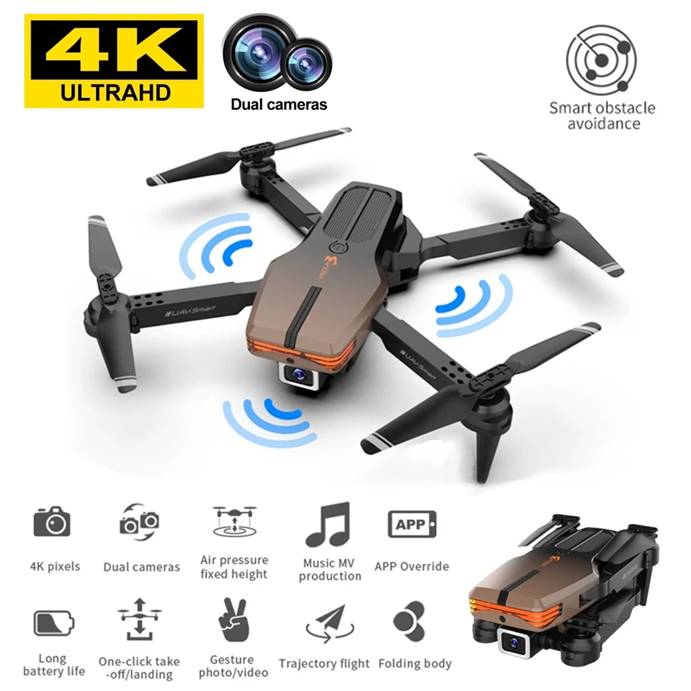 

New V3 Pro Drone 4K HD Camera WIFI FPV Height Keep Vision Foldable Obstacle Avoidance Rc Quadcopter Drone For Children Toys GIFT