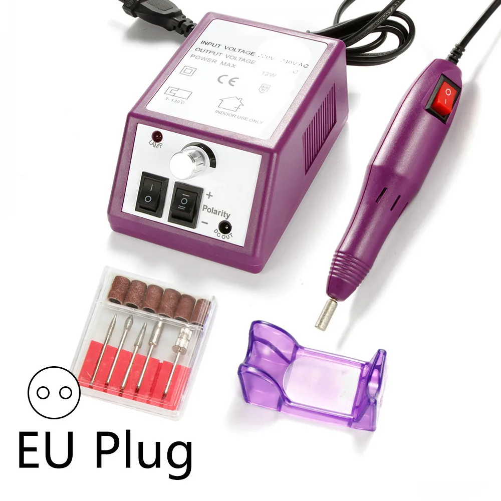 Purple EU Plug Электрический аппарат для маникюра, 20000 ОБ/мин, фрезы для педикюра, фрезы, фрезы для маникюра - Цвет: Purple EU Plug