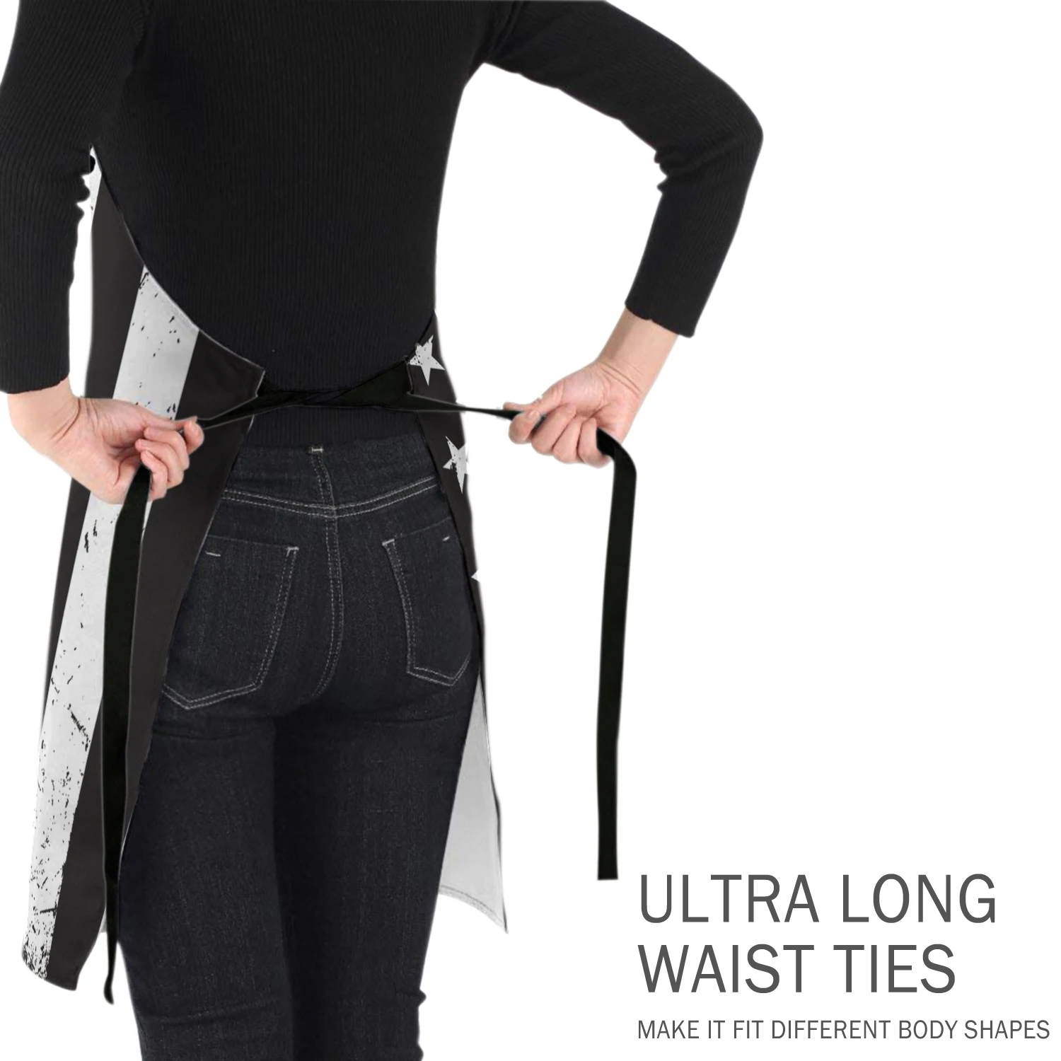 Каратель Череп красная линия американский флаг фартук дизайн Регулируемый Холст