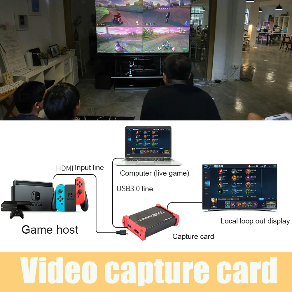 Видеокарта HD 1080P HDMI Loop Out для WII U USB 3 0 офисные портативные компоненты прямой