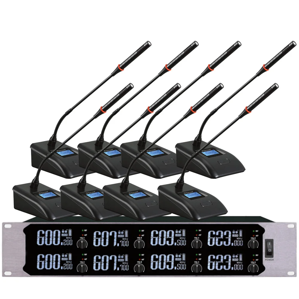 

Professional wireless UHF microphone 8-channel lavalier microphone for church outdoor small performance shop event microphone