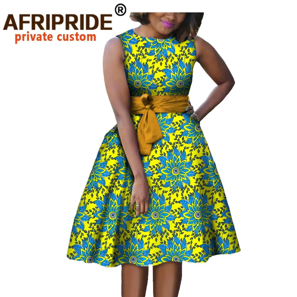 Осеннее женское платье в африканском стиле AFRIPRIDE private custom без рукавов длиной до