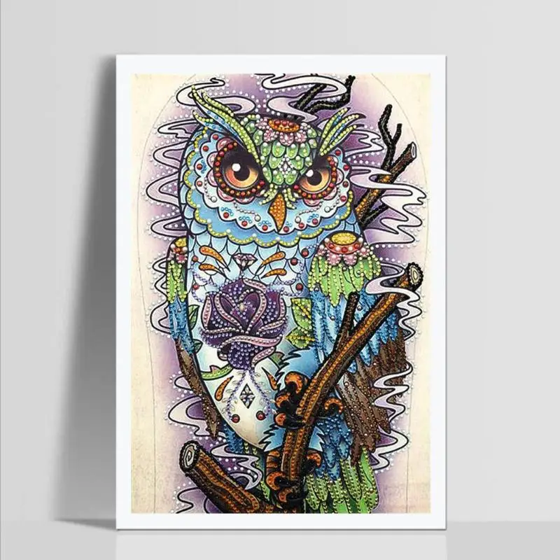 5D DIY Special shaped Diamond Painting Cross Stitch Owl Flower Stich Craft Embroidery Mosaic Kit Wall Decor | Дом и сад