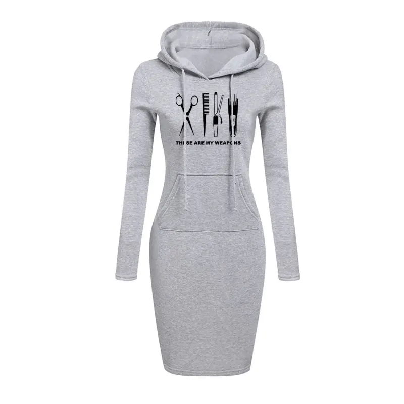 

New Wome Style Hairdresser Weapon Girls Woman scissors Print Dress Deep O Neck Sexy Dress Women Bodycon Dresses