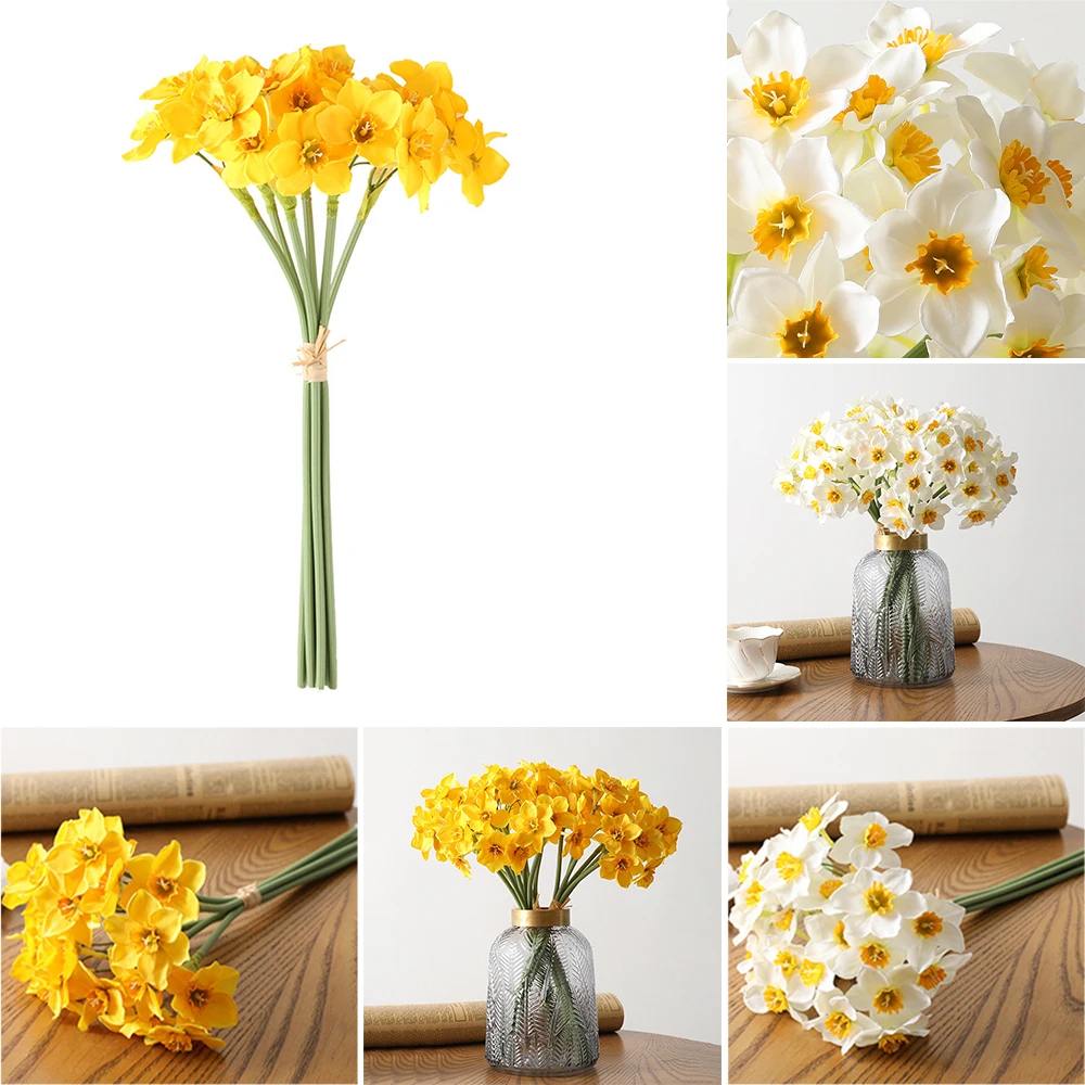 6 шт./лот имитация в европейском стиле цветок Нарцисс для гостиной украшение на