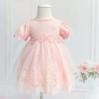 girls dress summer lace chiffon flowers embroidery children clothing baby princess dress ball gown 0 2y