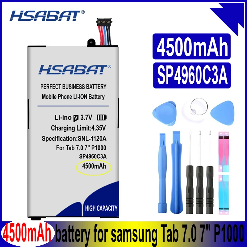 Аккумулятор HSABAT SP4960C3A на 4500 мАч для планшетов Samsung Galaxy Tab 7 0 дюймов P1000 P1010 |