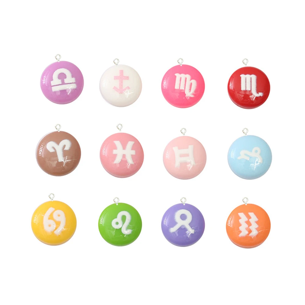 

Yamily 15 шт./Смола M Bean очаровательные конфеты двенадцать созвездий Шоколад DIY кулон ювелирные изделия для брелока серьги ожерелье