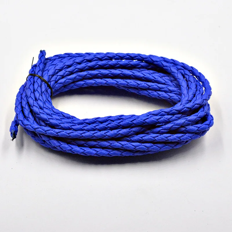 FLTMRH 3 мм круглый плетеный шнур из искусственной кожи веревка для изготовления