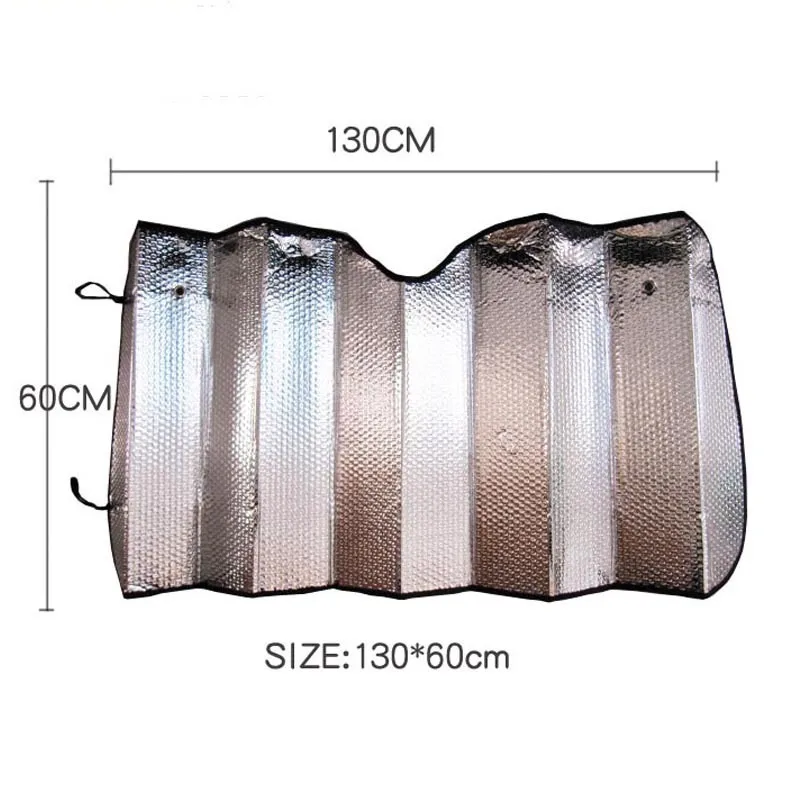 

130*60CM Double-sided Aluminum Foil Car Sun Shade Aluminum Foil Sun Shade Sunshade Supplies Windshield Cover