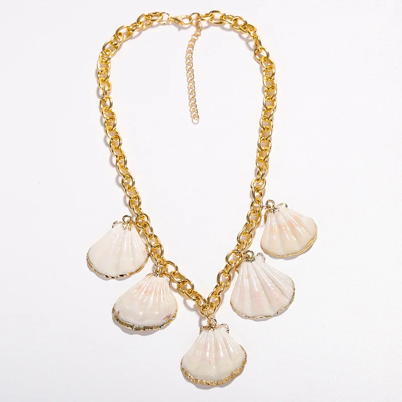 Модное роскошное ожерелье с подвеской в виде ракушек для женщин летнее стиле