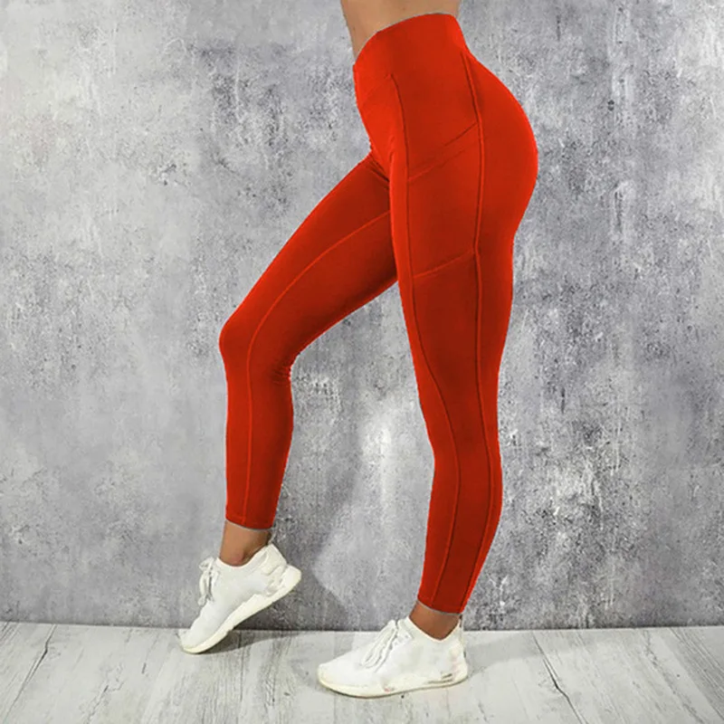 

Sexy Women Yoga Pants With Pocket Skinny High Waist Leggings Sport Pants Girl Gym Leggings Jogging Tights Female Fitness Pants