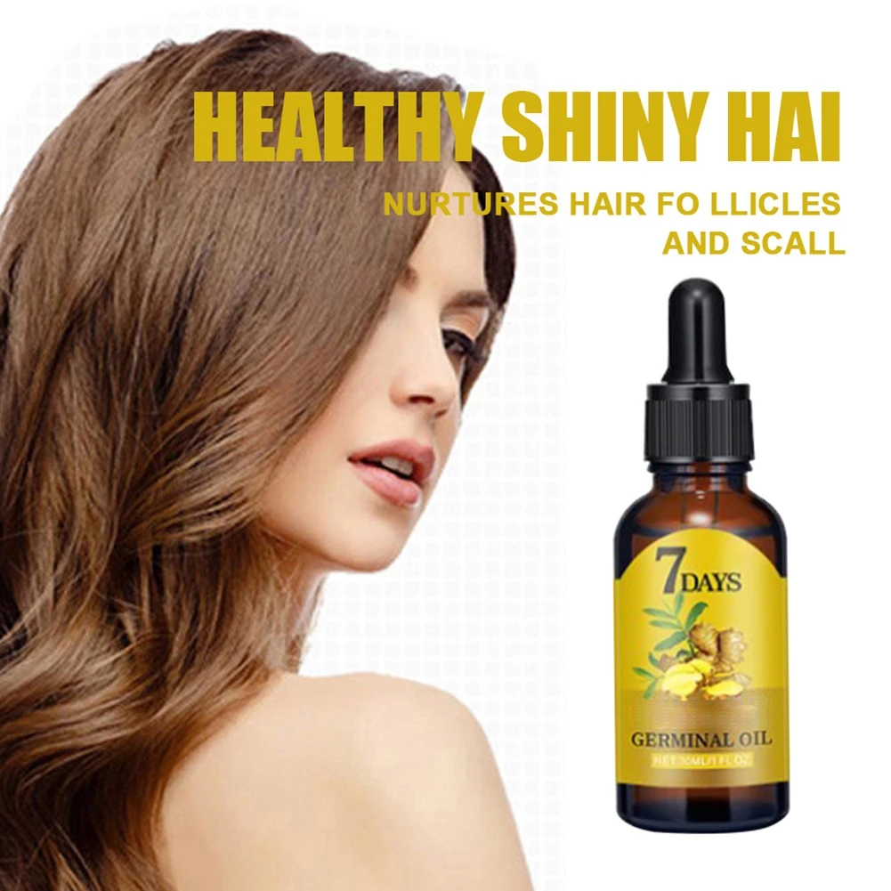 40ml Ginger Fast Hair Regrowth Essential Oil 7 Days Anti-loss Strong Root Nutrient Serum Treatment Growing Damage Restore Health