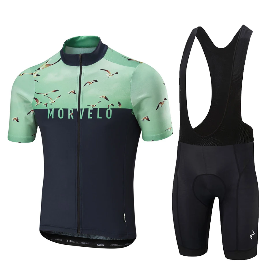 

Morvelo New 2021 Men Cycling Jersey Summer Short Sleeve Set Maillot 20D bib shorts Bicycle Clothes Sportwear Shirt Clothing Suit