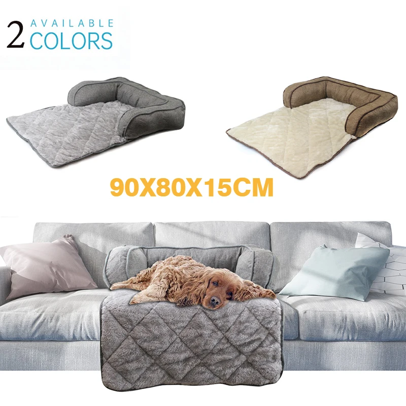 

King Dog Bed Sofa Large Fluffy Dogs Pet House Sofa Mat Long Plush Warm Kennel Pet Cat Puppy Cushion Washable Blanket Sofa Cover