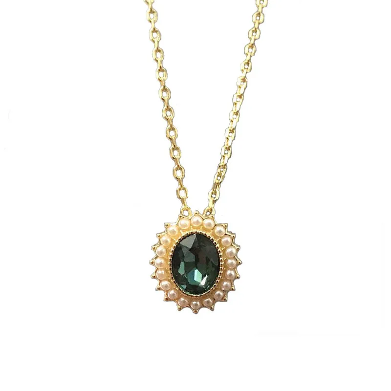 

SWA 1:1 Fashion Vintage Women Necklace Elegant Clavicle Chain Blue