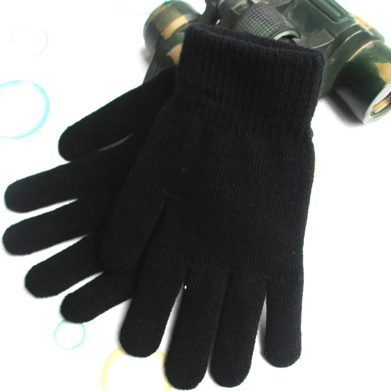Черные перчатки, зимние перчатки на полпальца, кашемировые вязаные перчатки, женские теплые и бархатные варежки на полпальца, короткие перч...