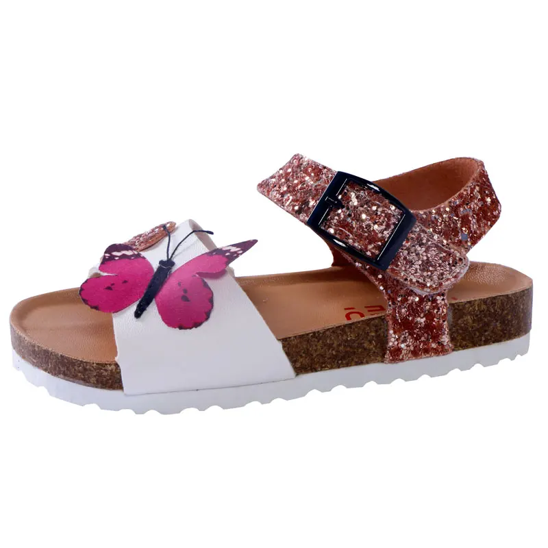 Designer Brand Kids Shoes Toddler Girl Sandals 2020 Summer New Fashion PU Leather Cork Girls Sandals Summer Kids Shoes Glitter images - 6