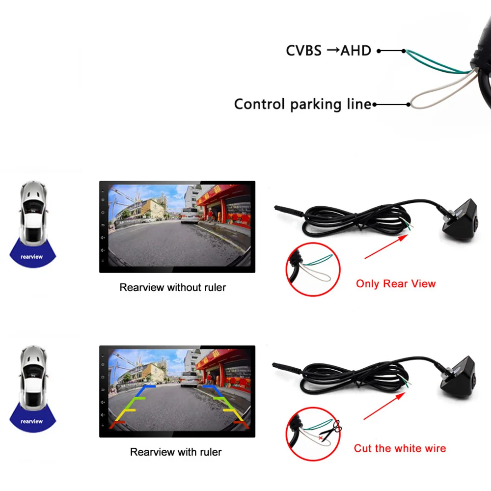 Камера заднего вида Автомобильная с функцией ночного видения 170 ° HD AHD/CVBS 720P |