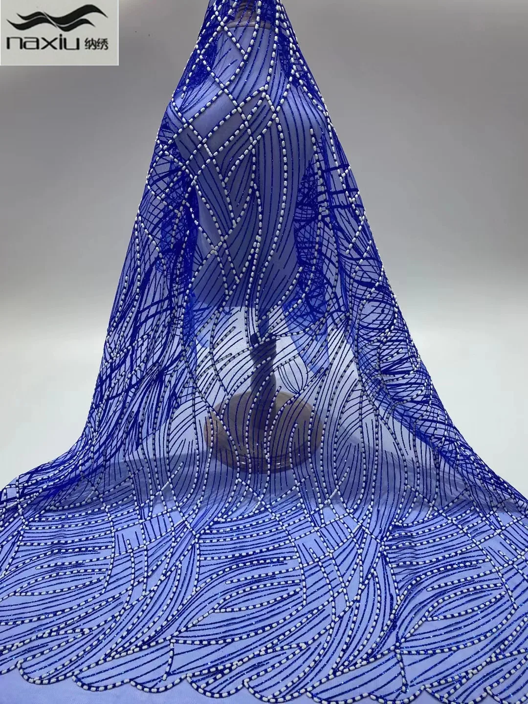 

ТКАНЕВОЕ кружево для шитья, королевский синий африканский кружево и отделка для шитья, 5 ярдов, новый стиль, тканевые ленты