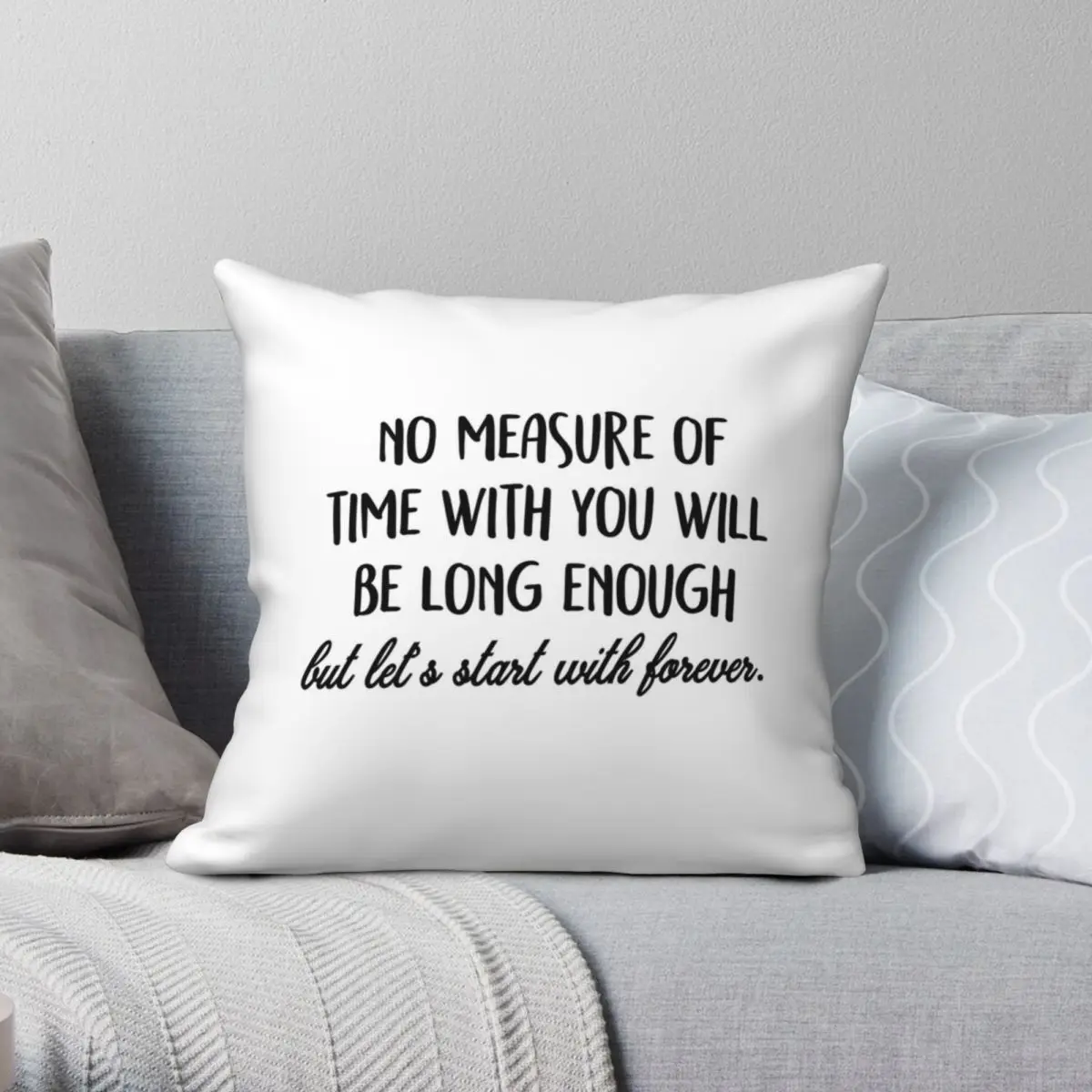 

Let's Start With Forever Square Pillowcase Polyester Linen Velvet Creative Zip Decor Pillow Case Home Cushion Cover 18"
