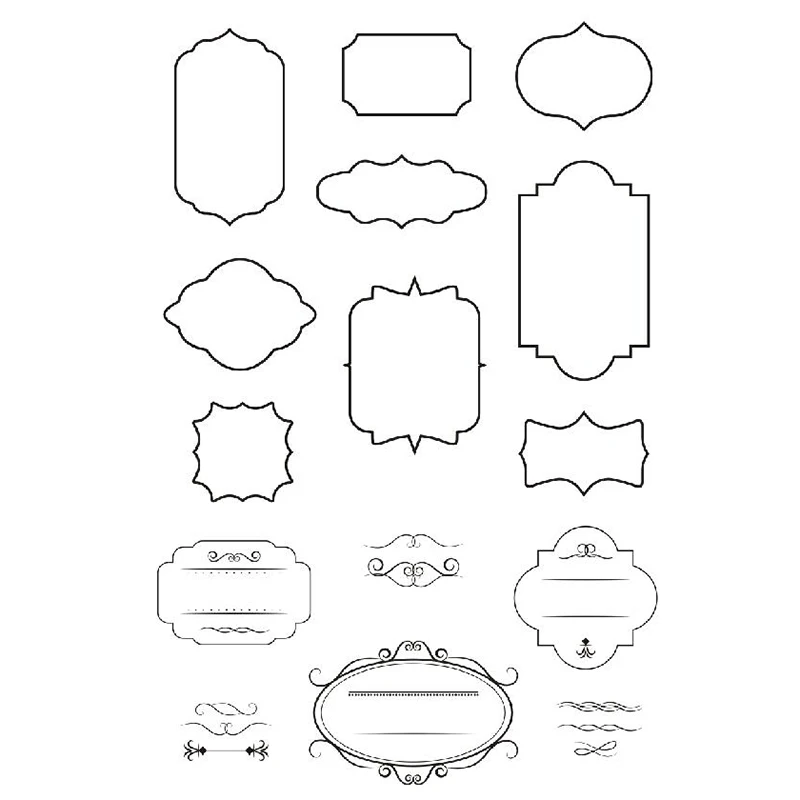 

Clear Blank Label Frame Stamps For Scrapbooking and Card Making,Title Frame planner Journal Stamps