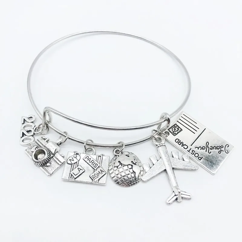 2020 Сделай Сам земля самолет камера Сумочка открытка кулон браслет путешествия