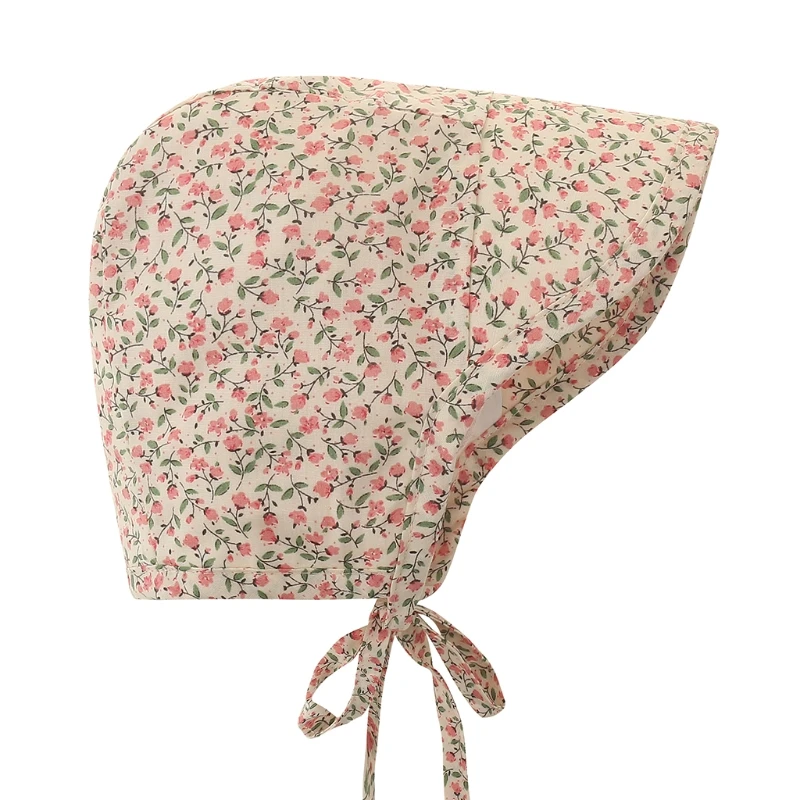 

Summer Spring Baby Cotton Floral Printing Sun Hat Infants Wide Brimmed Bonnet Outdoor UV Protection Beach Bucket H055