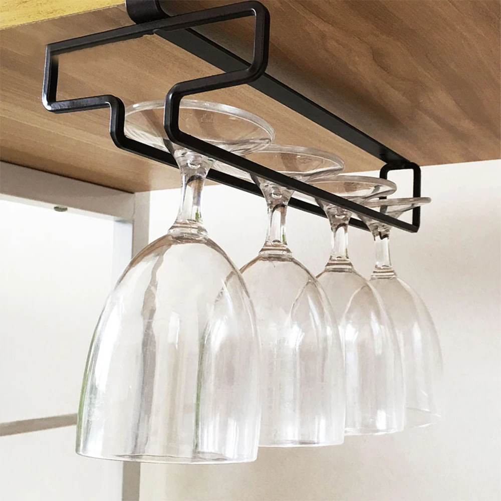 Wine Glass Rack Hanging Wine Cup Holder Bar Stemware Storage Racks Shelf Hanger Iron Kitchen Organizer Paper Roll Holder
