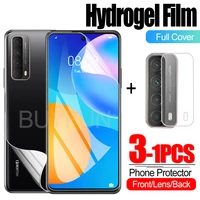 3in1 hydrogel film for huawei p smart 2021 screen protectors on huwei y7a 2020 psmart plus 2019 2020 camera lens glass p smart z