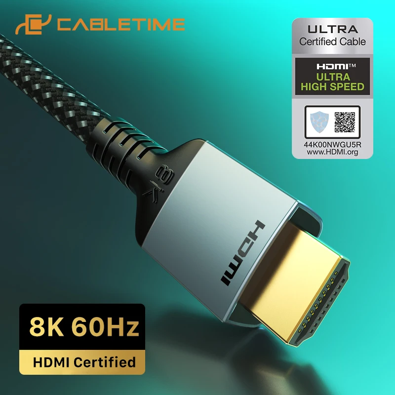 2021 кабель CABLETIME Premium 8K HDMI HDR 8K/60Hz 4K/144Hz Ultra HD для ноутбука Macbook Lenovo HDTV LG Sony Video C388 