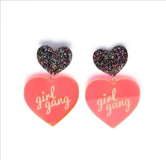 Серьги в форме сердца оригинальные женские серьги-гвоздики стиле панк-рок |