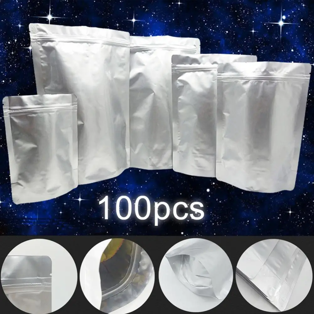 

40% Hot Sales!!! 100Pcs Aluminium Foil Vacuous Thicken Self Seal Food Tablet Storage Pouch Bag