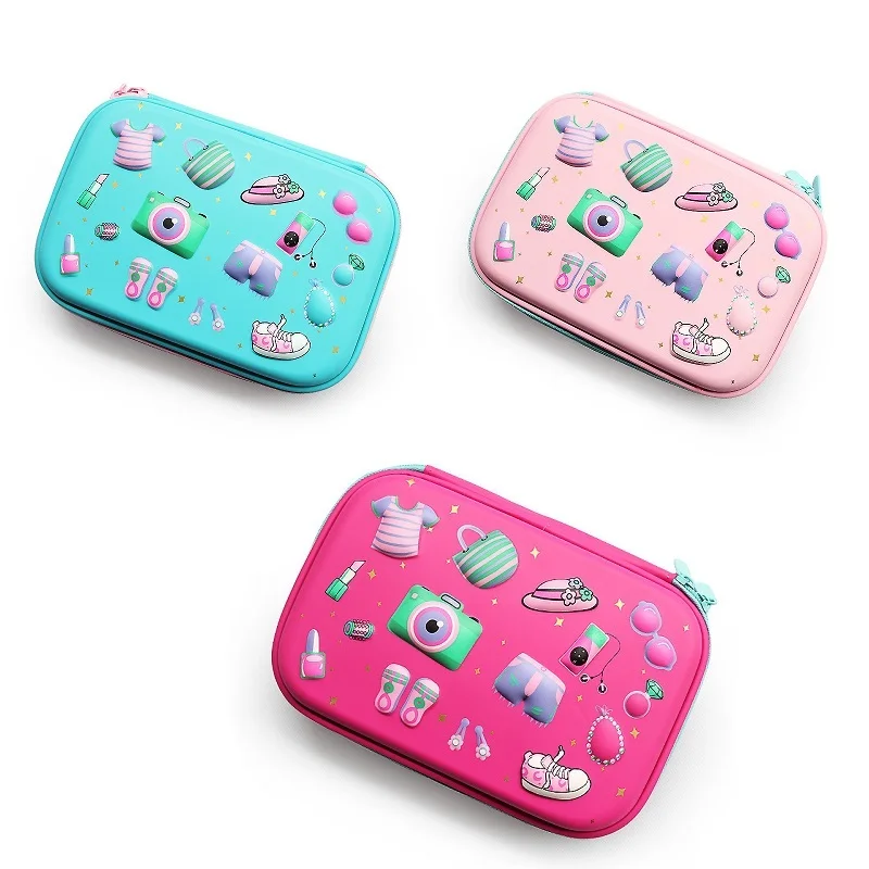 Чехол для карандашей EVA с 3D единорогом Жесткий милый вместительный футляр ручек и