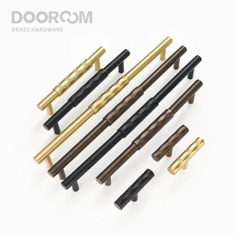 Dooroom латунные мебельные ручки современный итальянский стиль молотком тянет Т-бар
