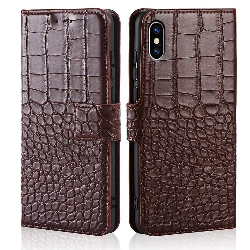 

Чехол для iPhone X, чехол с крокодиловой текстурой, кожаный чехол, чехлы для телефонов iPhone XS Max, чехол с откидной крышкой