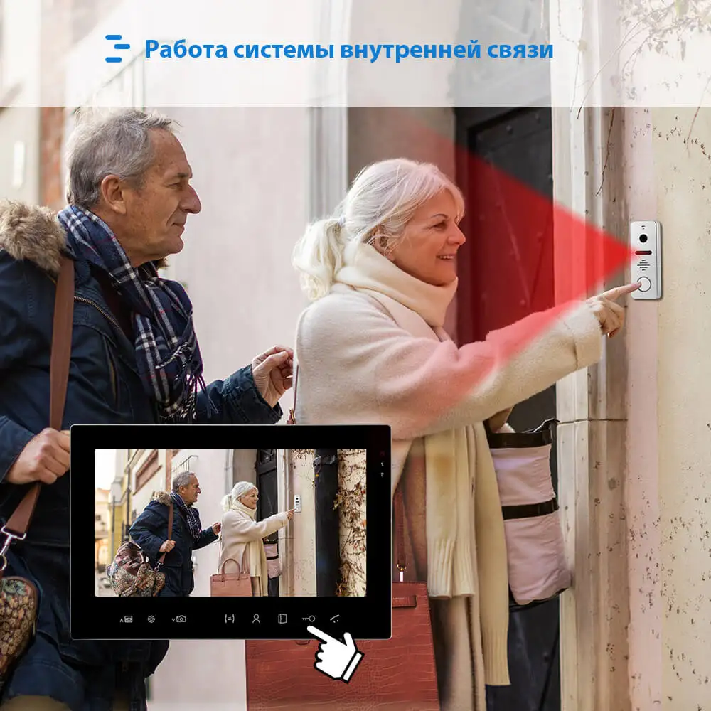 Видеодомофон для дома устройство ночного видения дверной звонок Система