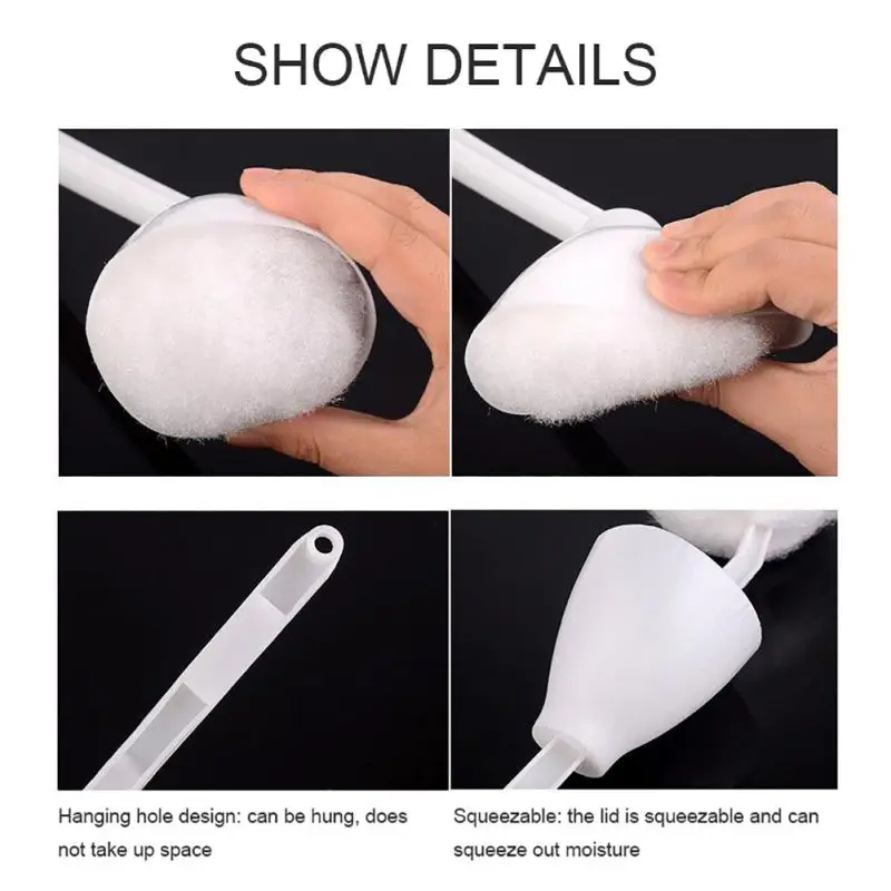 

Bathroom Cleaning Brush Multifunctional Toilet Brush Soft Bristle Long Handle Squeezing Water Front Splash Guard Cover