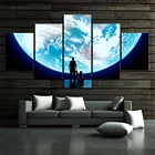 Картины с изображением Суперлуны, 5 шт., постер с видеоигрой, настенная живопись для украшения стен гостиной