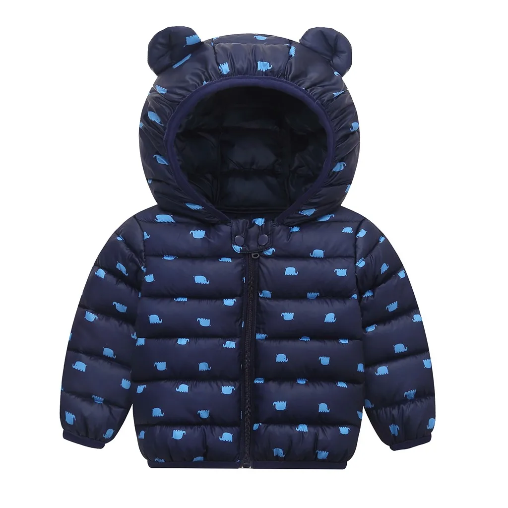 Winter Coat Kids Boys Girls Cartoon Animal Long Sleeve Snowsuits Zip Hooded Warm Soft Cotton Windproof Clothes Y822 |