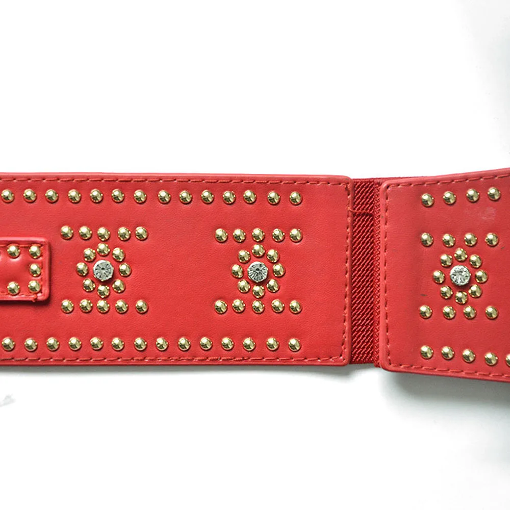 

Brand Design Buckle Rivet Wide Waist Bands Cool Girls Gothic Back Punk Fashion Accessories Elastic Women Belts 2021 New 92*12cm