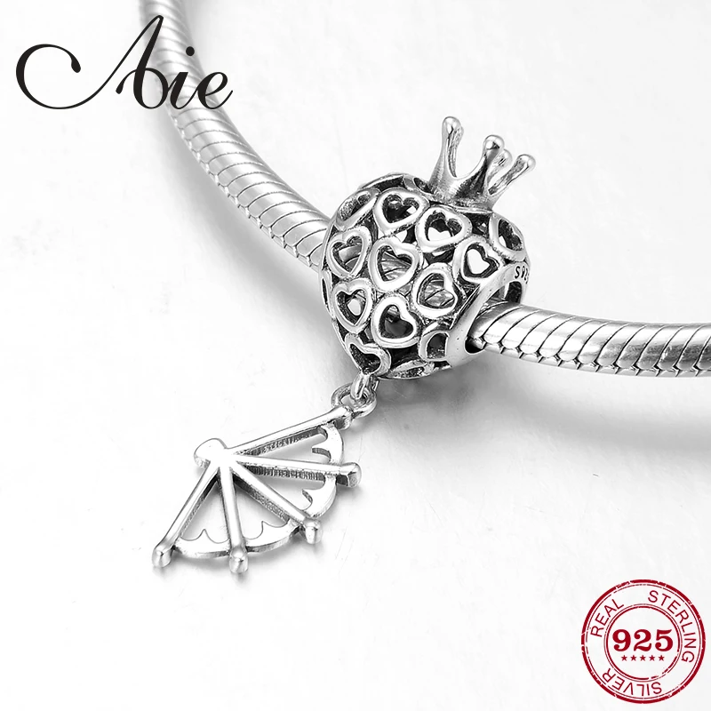 Уникальные бусины из серебра 925 пробы с короной и сердцем подходят для