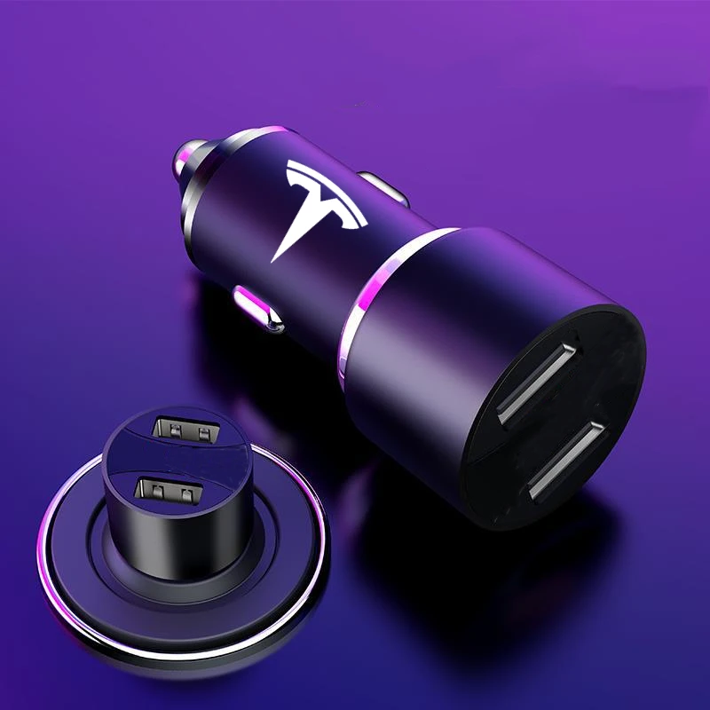 3.4A Car Dual USB Universal Quick Charger Fast Charging in car 2 Port mobile phone charger For Tesla Model 3 X S | Автомобили и