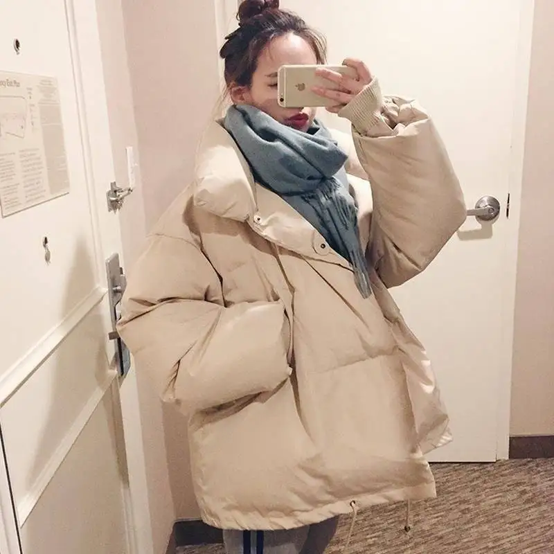 Winter Korean Version Student Loose Thickened Bread Clothes Jacket Cotton Jacket Female Short Paragraph Cocoon Cotton Clothes