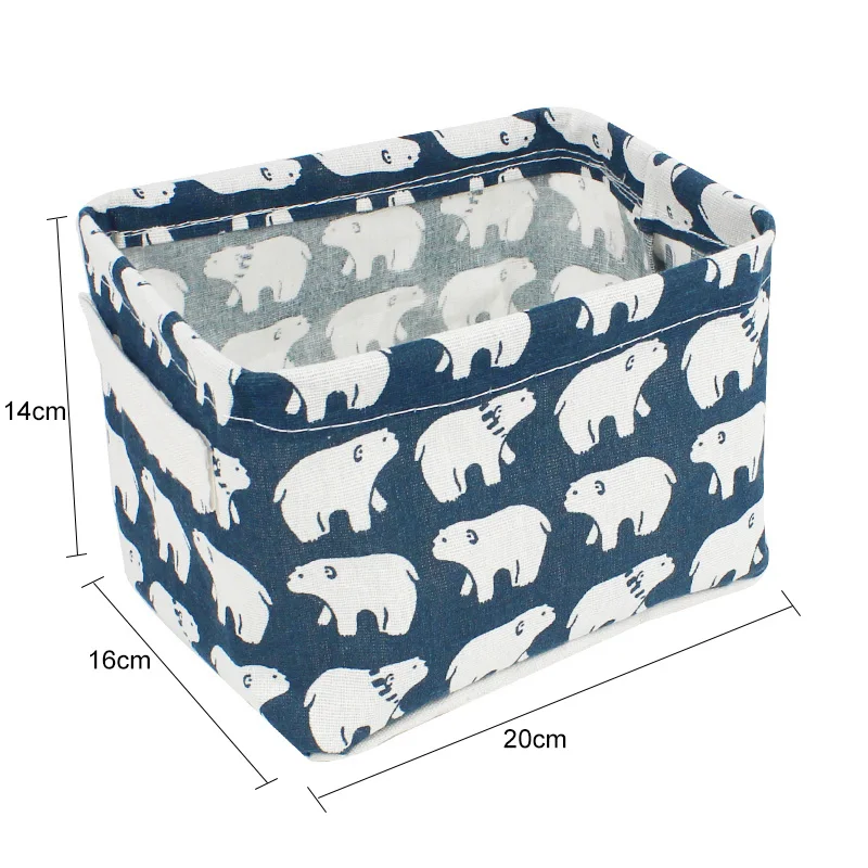 Large-5 Льняная настольная корзина для хранения игрушек, коробка для хранения белья, Косметическая Книга, органайзер, офисный контейнер для канцелярских принадлежностей - Цвет: Large-5
